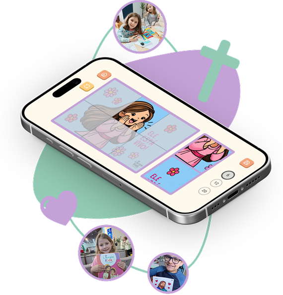 App Liturgia Kids mockup